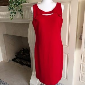 Worth Red Knit Sleeveless Dress New Size 12
